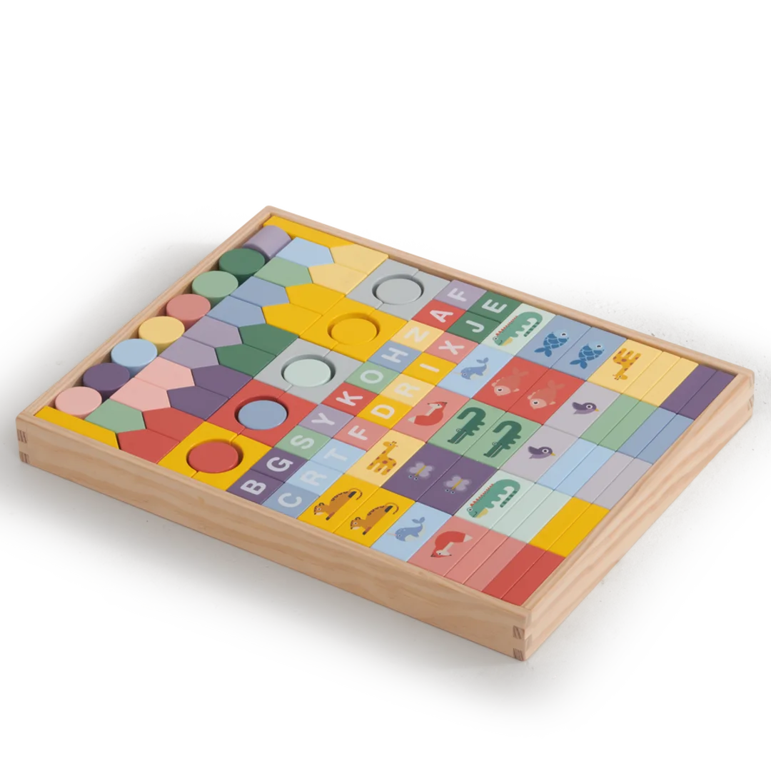 100 farvede blokke