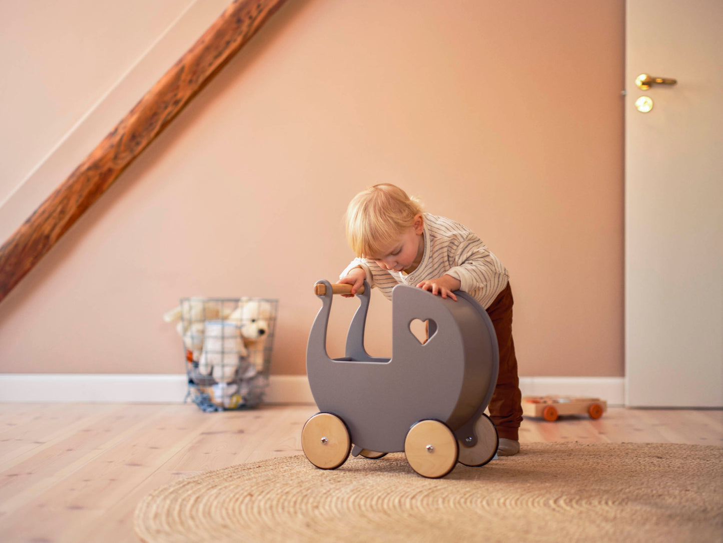 Luxury doll stroller grey