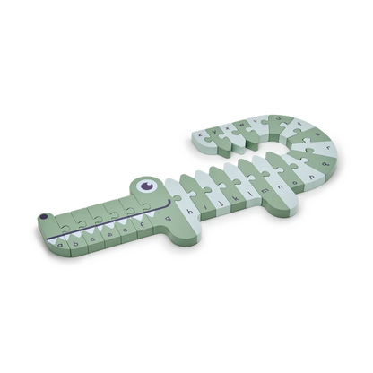 A,B,C puzzle crocodile green