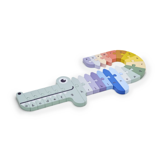 A,B,C Puzzle Crocodile Rainbow