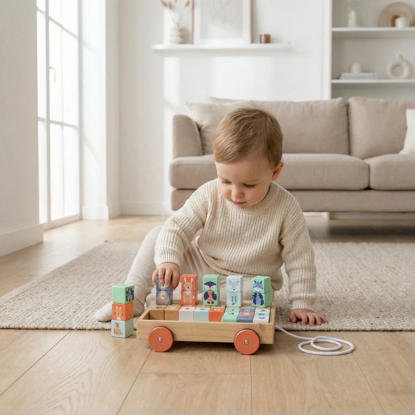 Cart with blocks