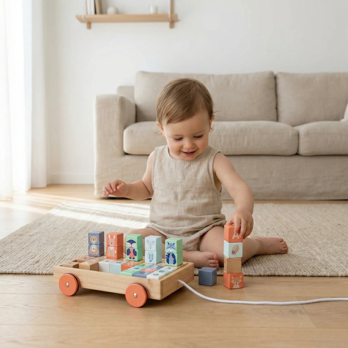 Cart with blocks
