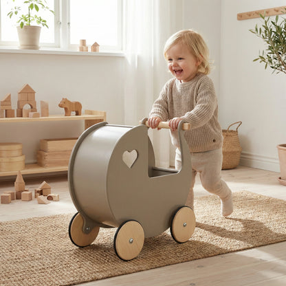 Luxury doll stroller grey